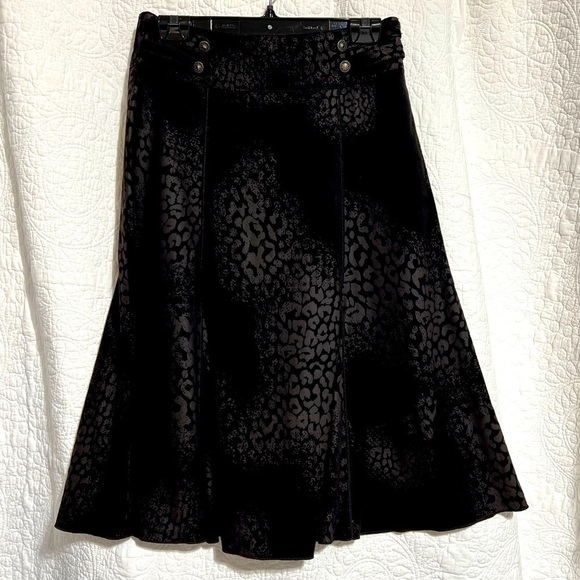 BELLISSIMA Leopard Print Faux Suede Midi Western Full Skirt, Size 6, -#328 - Picture 10 of 12